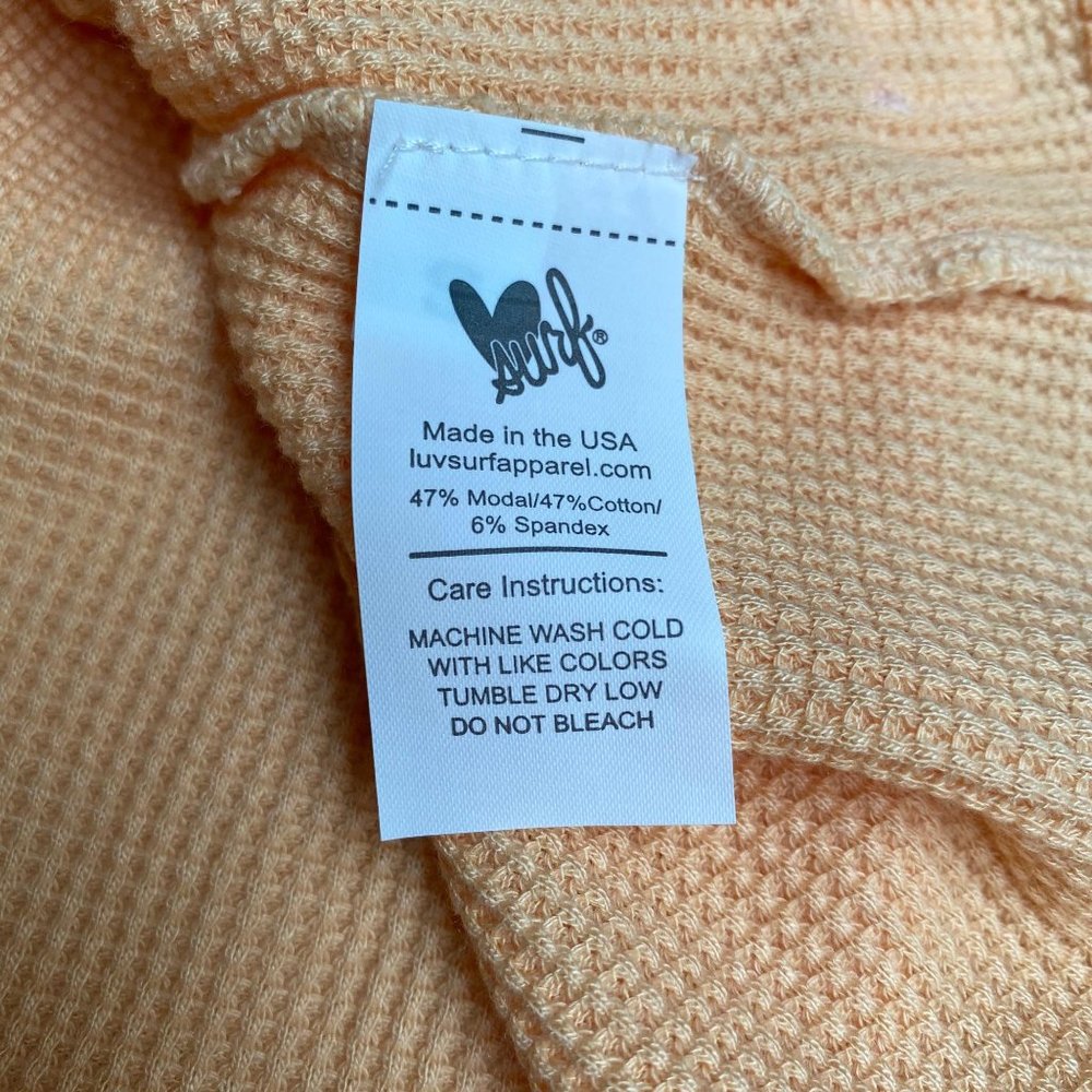 NWT Luv Surf Waffle Knit Crop Tank Peach XS to Large - Picture 7 of 12